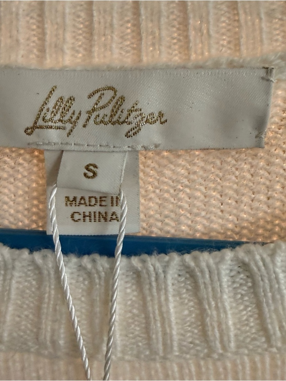 NWT Lilly Pulitzer Coconut Sweater Cream Love Always Knit Preppy Size S - Picture 6 of 8